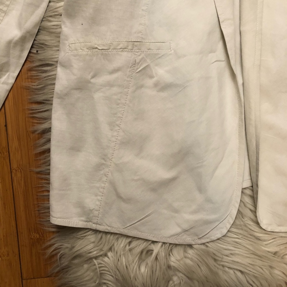 Eileen Fisher Linen Blend Open Front Minimalist Cream White Blazer Jacket size M - Picture 6 of 10